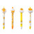Sanrio Gudetama Lazy Egg Mascot Clip Pen with Rubber Clip Set of 4