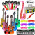22 Pack Inflatable Rock Star Toy Set Music Instruments Party Props 6 Inflatable Guitars, 6 Inflatable Microphones, 6 Shutter Shading Glasses, 1 Inflatable Piano and 1 Inflatable Saxophone