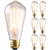 TORCHSTAR Vintage Edison Light Bulbs 60W, Dimmable Antique Squirrel Cage Filament Bulb, ST64 Incandescent Bulb, E26 Base, Clear Glass, 2200K Warm White, 110V-130V, Pack of 6