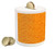 Ambesonne Halloween Piggy Bank, Monochrome Design with Traditional Halloween Themed Various Objects Pumpkin Bat Print, Printed Ceramic Coin Bank Money Box for Cash Saving, Orange
