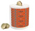 Ambesonne African Piggy Bank, Pattern with Traditional Ornamental Folk Boho Design, Printed Ceramic Coin Bank Money Box for Cash Saving, Orange Black White