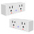 Jinvoo WiFi Smart Plug, 2 Pack,SmartThings, APP Remote Control Timer Plug, Mini WiFi Outlet Mini Socket Compatible with Alexa, Google,10A Only Supports 2.4GHz Network No Hub Required, White