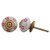 IndianShelf Handmade Ceramic Floral Dresser Knobs Drawer Cabinet Kitchen Wardrobe Door Pulls Handles -3.81 cm, Red, 2 Piece-