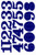 Numbers Letters Design - Blue - Sticker Set Character 55mm - 1 Sheet Dimensions 27 cm x 18 cm