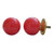 IndianShelf 2 Piece Handmade Red Ceramic Round Solid Dresser Knobs Drawer Cabinet Kitchen Wardrobe Door Pulls Handles