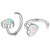 Half Hoops 925 Sterling Silver Heart Ear Hug Earrings Synthetic Opal Huggy Earrings for Women