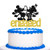 Black Glitter Engaged Cake Topper - Mr and Mrs Cake Topper - Bridal Shower for Wedding/Engagement/Bachelorette Party Decoration Supplies