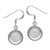 Silvershake Natural Rainbow Moonstone Round 7 mm 925 Sterling Silver Geometric Dangle Hook Earrings