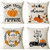 Set of 4 Fall Throw Pillow Covers 18x18 Inch Thanksgiving Autumn Pumpkin Leaves Decorative Pillow Cases Square Cotton Linen Outdoor Sofa Couch Cushion Covers for Thanksgiving Decorations -18 by 18-