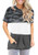 onlypuff Stripe Short Sleeve Shirts for Women Camouflage Pocket Tee Shirt Loose Tunic Tops XL