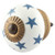 IndianShelf 2 Piece Handmade Slate Blue Ceramic Star Dresser Knobs Drawer Cabinet Door Kitchen Wardrobe Pulls Handles