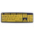 HDE Large Print Computer Keyboard Wired USB High Contrast Yellow with Black Oversized Letters for Visually Impaired Low Vision Individuals