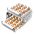 Egg Holder for Refrigerator, 32 Grid Large Capacity Drawer Type Egg Storage Container, BPA Free Fridge Egg Trays for Kitchen, Clear Thick Plastic