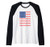 Wire Fox Terrier Dog American Flag 4th Of July Raglan Baseball Tee