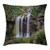Nature Throw Pillow Cushion Cover, Photo of Waterfall Forest Jungle Corleone Sicily Rocks Trees Grass Landscape, Decorative Square Accent Pillow Case, 18 X 18 Inches, Brown Green White