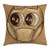 Doodle Throw Pillow Cushion Cover, Cute Owl Sketch with Realistic Eyes and Very Tiny Feet Cartoon Style Drawing Print, Decorative Square Accent Pillow Case, 18 X 18 Inches, Pale Brown