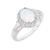 CloseoutWarehouse Oval Halo White Simulated Opal Ring Sterling Silver Size 9