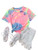 Romwe Women's Summer Short Sleeve Crew Neck Casual Basic T-Shirt Tee Tops Multicolor XL