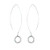 925 Solid Sterling Silver Dangling Hoop Threader 2 Inch Earrings - Long Dangle Circle Jewelry for Women
