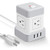 Power Strip with USB Baykul Flat Plug Extension Cord Cube with 4 Outlets 3 USB Ports 5 ft Power Cord Desktop Charging Station Overload Protection Compact Portable for Home Travel Office Cruise Ship