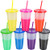 CHAINPLUS Color Changing Cups with Lids  and  Straws - 7 Pack 24oz Reusable Plastic Cold Water Tumblers Iced Coffee Cups for Adults Kids