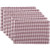 VHC Brands Harvest & Thanksgiving Farmhouse Tabletop & Kitchen - Tara Red Ribbed Placemat Set of 6 Burgundy
