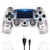 Controller for PS4 Wireless Playstation 4 Controller with Dual Vibration/Speaker/Gyro/Audio Jack Remote Controller Gamepad for PS4/Slim/Pro/-Transparent White-