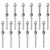 12 Pack Threaded Terminal Stud, QIUYE Stainless T316 Marine Grade Cable Tensioners Threaded Stud End Fitting Terminal for 1/8" Cable Deck Railing Hand Swage