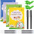 4 Pieces English Calligraphy Copybook Reusable Handwriting Practice Copybook with Pens Stationery Set Alphabet, Number, Drawing Writing Practice Workbook for Kids-Alphabet, Math, Number, Drawing-