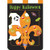 Magnolia Garden Happy Halloween Fleur de Lis 42 x 29 Shield Shape Double Applique Tab Top Large House Flag