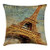 Ambesonne Eiffel Tower Throw Pillow Cushion Cover, Eiffel Tower Grunge Illustration in Classical Style Design Artwork Rustic, Decorative Square Accent Pillow Case, 20" X 20", Pale Brown