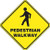 Shape Floor Pedestrian Walkway Safety Sign, Funny Warning Stickers,Self Adhesive Vinyl,Safety Sign Label Decal, 17 Height X 17 Width, Black On Yellow