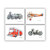 Old Train Fire Truck Motorcycle Plane Set 4 prints