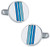 Cuff-Daddy Trendy Tonal Blue Enamel Round Silver Cufflinks with Presentation Box