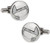 Cuff-Daddy Cool Round Light Carbon Fiber Stainless Steel Cufflinks with Presentation Box
