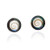 Modish Round Rainbow Abalone Shell Swirl Shiva .925 Sterling Silver Post Earrings