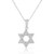 925 Sterling Silver Jewish Star of David White CZ Pendant Necklace