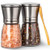 Professional Salt and Pepper Grinder Set  Premium Stainless Steel Salt and Pepper Shakers with Ceramic Spice Grinder Mill for Adjustable Coarseness - Free Bonus.