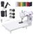 CHARMINER Mini Sewing Machine with Extension Table, Adjustable 2-Speed 2-Thread Sewing Machine, Portable Sewing Machine with Foot Pedal Great for Beginner, Great Travel, Great Gift-White-