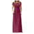 GGOGO Fashion Women Long Dresses Summer O Neck Casual Solid Color Pockets Short Sleeve Floor Length Dress Loose Party Dress-Wine Red,S-