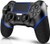 TUTUO Wireless Game Controller Compatible with PS4/ Slim/Pro, Bluetooth Gaming Gamepad Remote Joysticks with Gyro/Vibration/Touch Panel/LED Indicator/USB Cable -Blue-