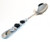 Long Handle Beaded Serving Spoon made of Stainless Steel and Cabochon Marble.