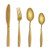MDEALY 24-Piece Gold Silverware Kitchen Utensils Set Good Quality Stainless Steel Flatware Cutlery Service for 6 Include Dinner Knife Forks Spoon Teaspoons Elegant Mirror  and  Matte Handle Polished Gift