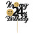 Black Glitter It's My 24th Birthday Cake Topper, Happy 24th Birthday Cake Topper, Cheers to 24 Years Birthday/Anniversary Party Decorations Supplies