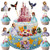 Dawei 34pcs Sofia the First Cupcake Topper,Kids Party supplies Cake Topper Disney Princess Themed