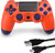 Game Controller for PS4, Wireless Remote for Play Station 4 with Dual Vibration Game Joystick-Orange, NOT-OEM-