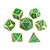 YH Poker 7PCS Metal Dice Set D&D Dice D20 D12 D10 D8 D6 D4 for Dungeons and Dragons DND RPG MTG Table Games-Glossy Enamel Dice-Green with Gold Number