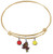 Arizona State Sun Devils GOLD Expandable Wire Charm Bracelet Bangle w/ Team Color Crystals