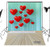 LB 5x7ft Valentines Day Photography Backdrop Red Heart on Rustic Wooden Floor Photo Background Studio Props Customized VD662