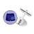 DIYthinker Illustration Blue Stripe Short Pattern Round Button Cuff Clip Stud Cufflinks